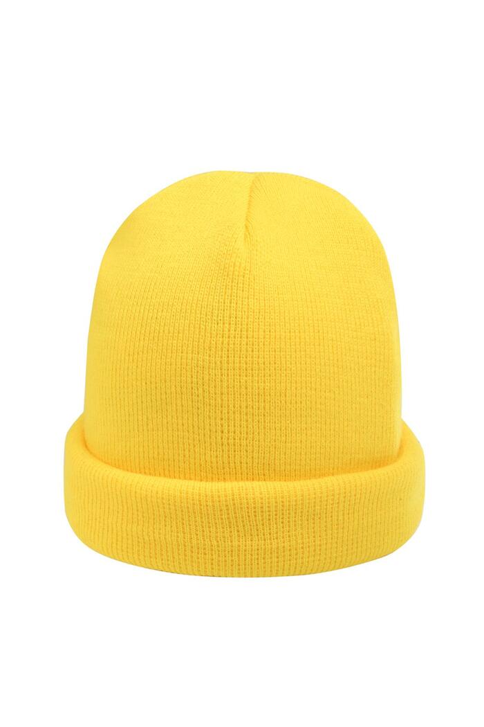 Mütze Regenbogenfarben Gelb Acryl 